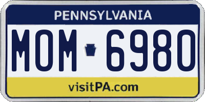 PA license plate MOM6980