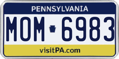 PA license plate MOM6983