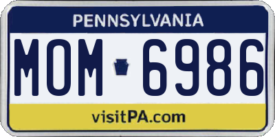 PA license plate MOM6986