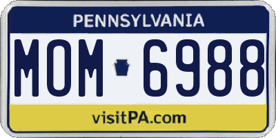 PA license plate MOM6988