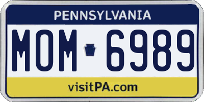 PA license plate MOM6989