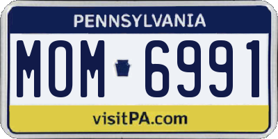 PA license plate MOM6991