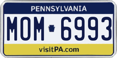 PA license plate MOM6993
