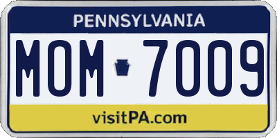 PA license plate MOM7009