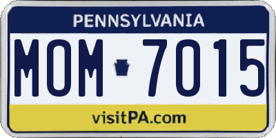 PA license plate MOM7015