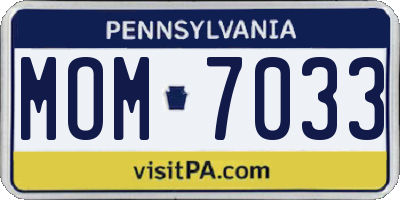 PA license plate MOM7033