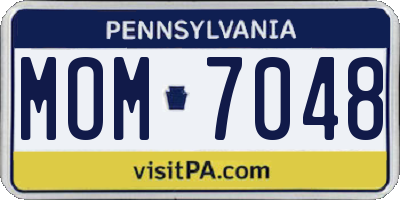 PA license plate MOM7048