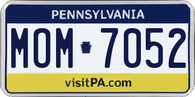 PA license plate MOM7052
