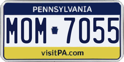PA license plate MOM7055