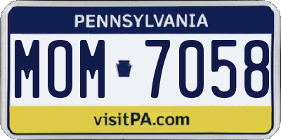 PA license plate MOM7058