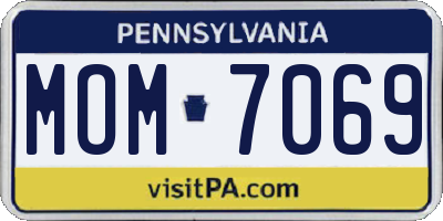 PA license plate MOM7069