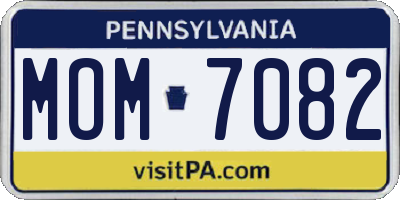 PA license plate MOM7082