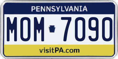 PA license plate MOM7090