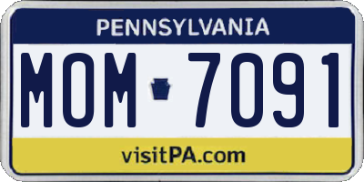 PA license plate MOM7091