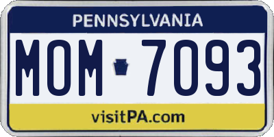 PA license plate MOM7093