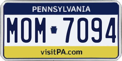 PA license plate MOM7094