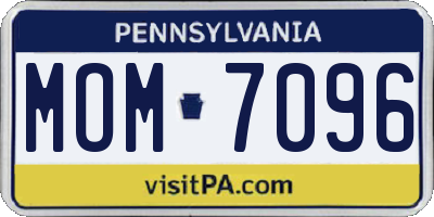 PA license plate MOM7096