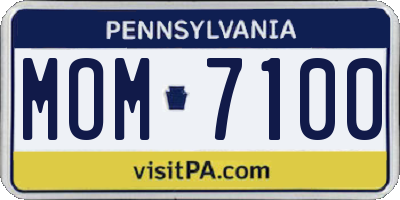 PA license plate MOM7100