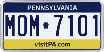 PA license plate MOM7101