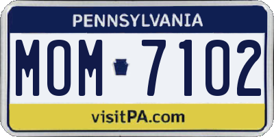 PA license plate MOM7102