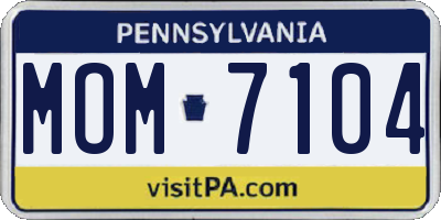 PA license plate MOM7104