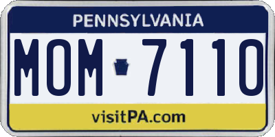 PA license plate MOM7110