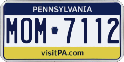 PA license plate MOM7112