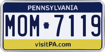 PA license plate MOM7119
