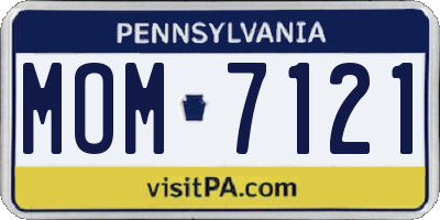 PA license plate MOM7121