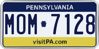 PA license plate MOM7128