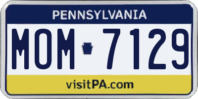 PA license plate MOM7129