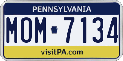 PA license plate MOM7134