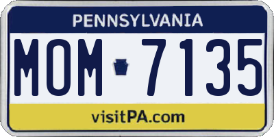 PA license plate MOM7135