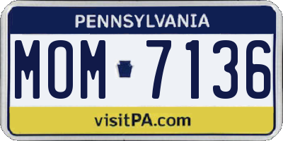 PA license plate MOM7136