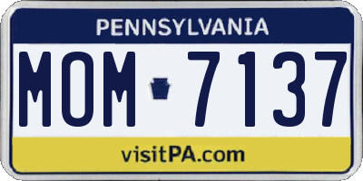 PA license plate MOM7137