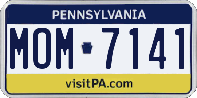 PA license plate MOM7141