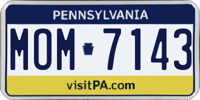 PA license plate MOM7143