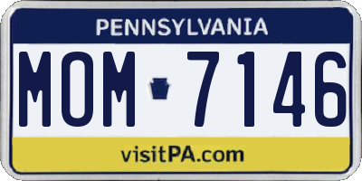 PA license plate MOM7146
