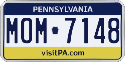 PA license plate MOM7148