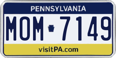 PA license plate MOM7149