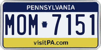PA license plate MOM7151