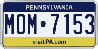 PA license plate MOM7153