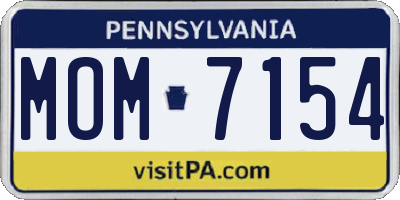 PA license plate MOM7154
