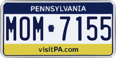 PA license plate MOM7155