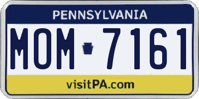 PA license plate MOM7161