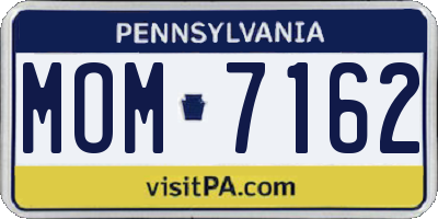 PA license plate MOM7162
