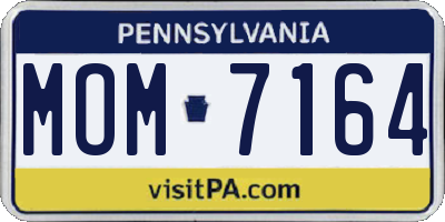 PA license plate MOM7164