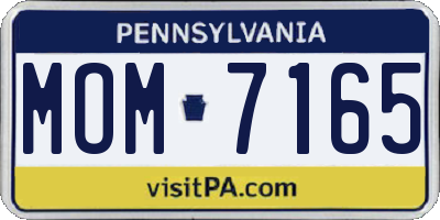 PA license plate MOM7165