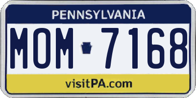 PA license plate MOM7168
