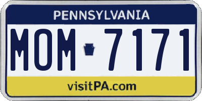 PA license plate MOM7171